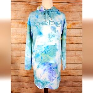 BEBE Sport Sea Glass Tie Dye Hoodie Dress Size Medium